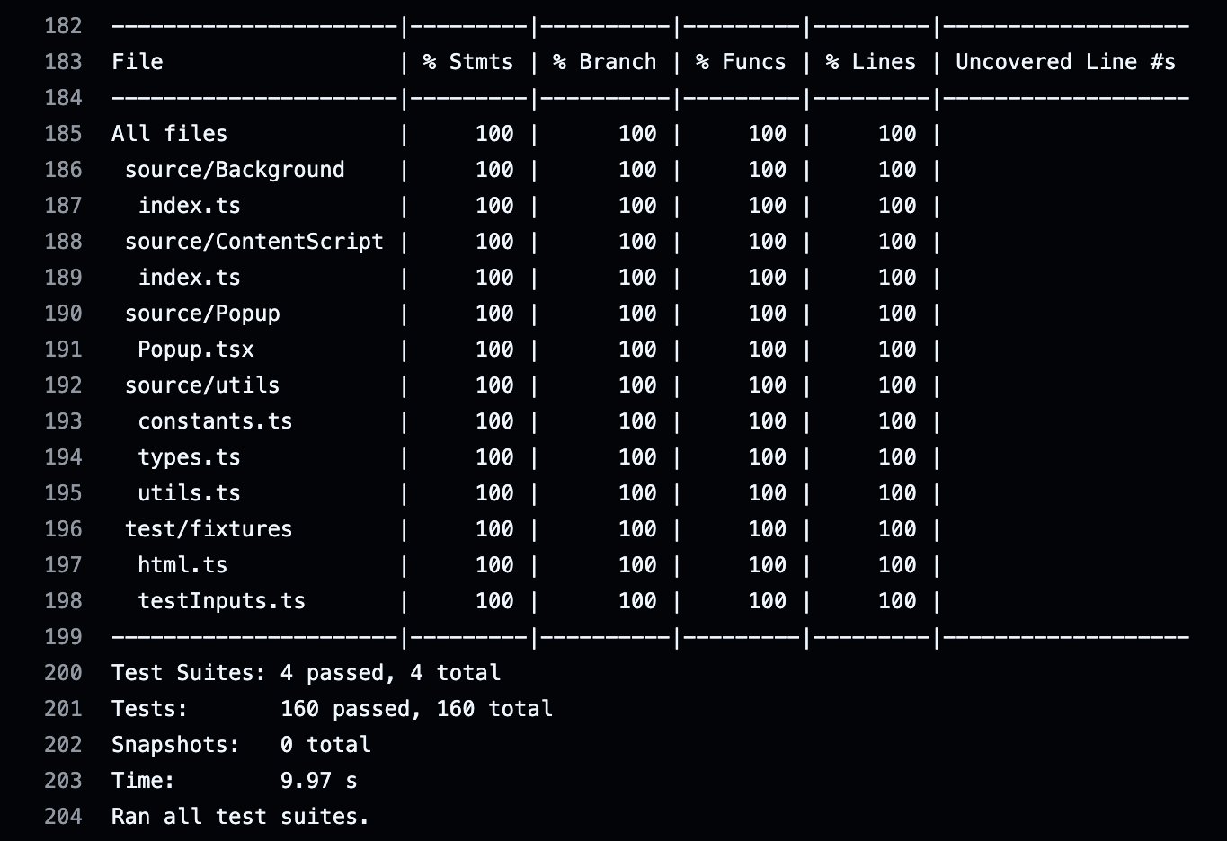 image of test suite results